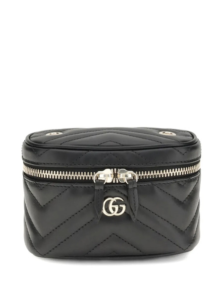  Gucci Quilted Leather Makeup Bag - Black 