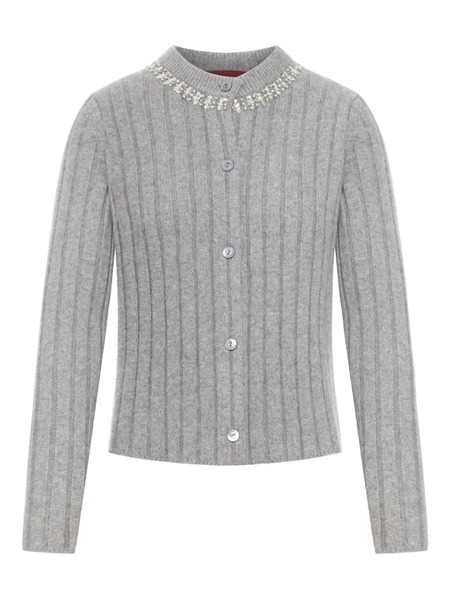  Gucci Ribbed-knit Cardigan - Grey 
