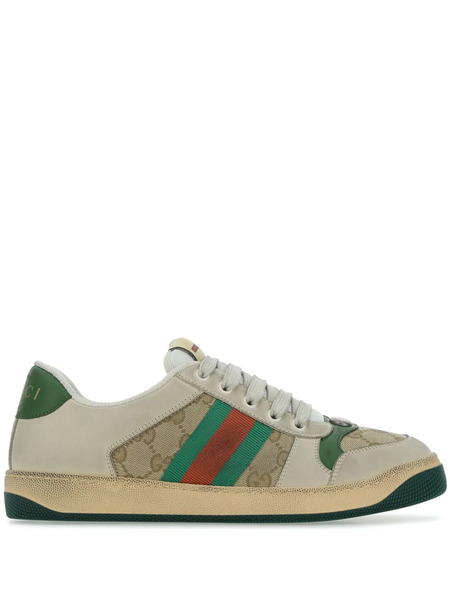  Gucci Screener Leather Sneakers - Neutrals 