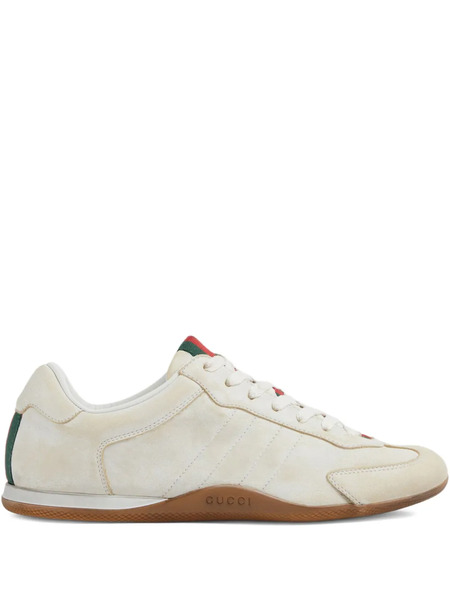  Gucci Shift Web-detail Leather Sneakers - White 