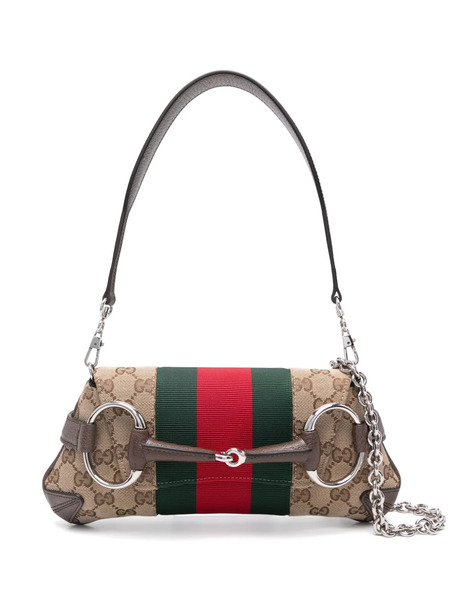  Gucci Small Horsebit Chain Shoulder Bag - Neutrals 