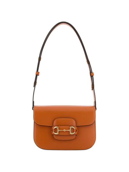  Gucci Small Horsebit 1955 Leather Shoulder Bag - Orange 