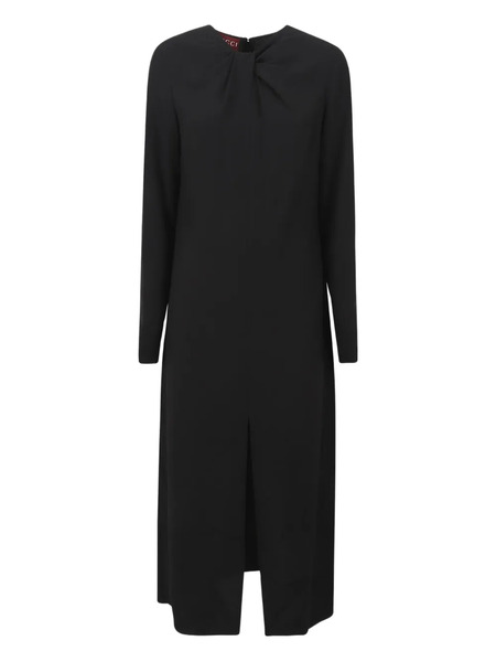  Gucci Split Twisted Maxi Dress - Black 