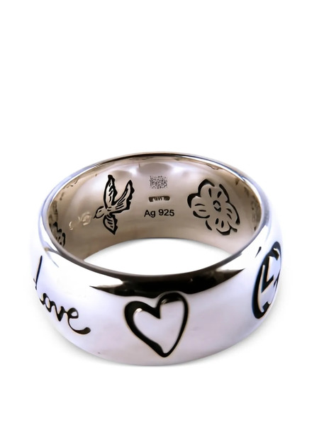  Gucci Sterling Silver Blind For Love Ring 