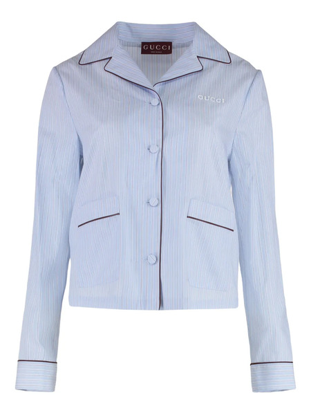  Gucci Striped Cotton Shirt - Blue 