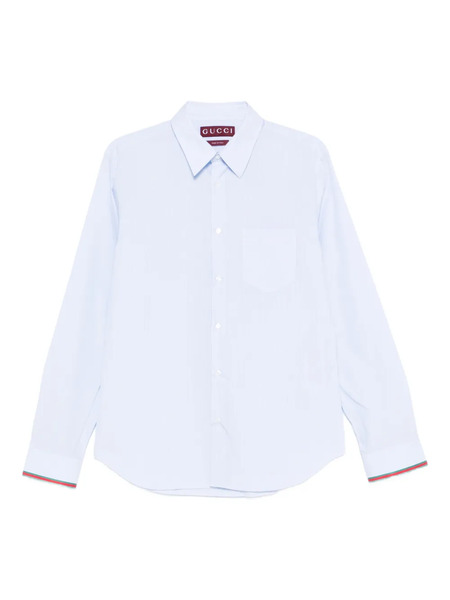  Gucci Striped-trim Shirt - Blue 