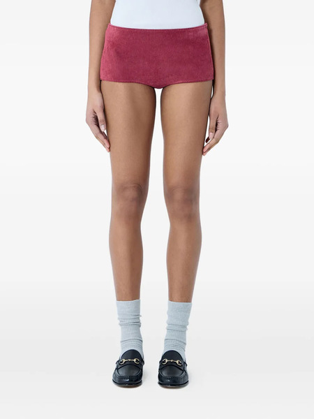  Gucci Suede Mini Shorts - Red 