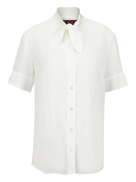  Gucci Tie-fastening Silk Shirt - White 
