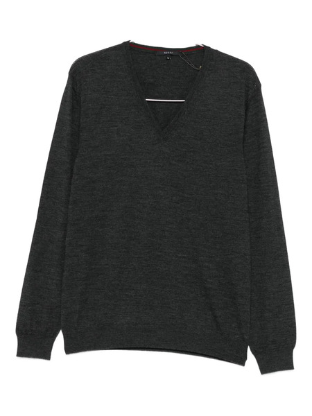  Gucci V-neck Wool Sweater - Grey 