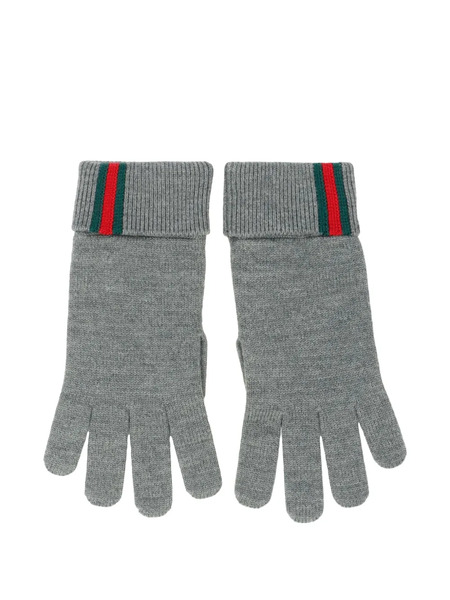  Gucci Web-detail Gloves - Grey 