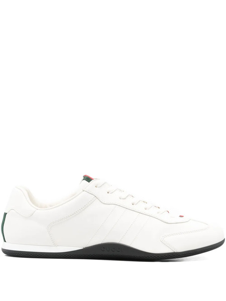  Gucci Web-detail Leather Sneakers - Neutrals 