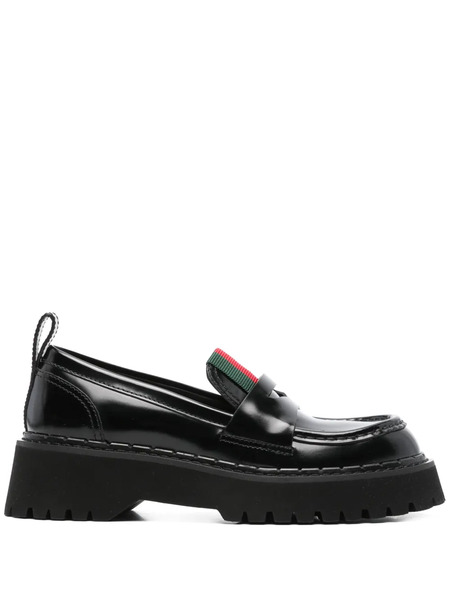  Gucci Web-detail Loafers - Black 