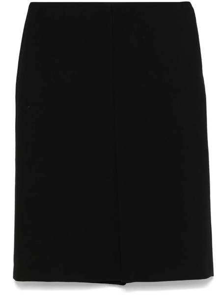  Gucci Wool Crepe Midi Skirt - Black 