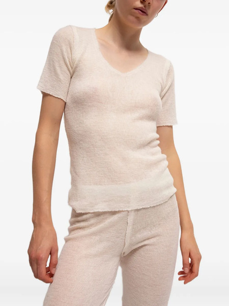  Gudrun & Gudrun Barbara Short-sleeve V-neck Top - Neutrals 