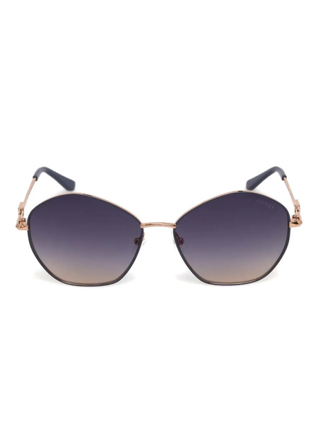  Guess Eyewear Logo-lettering Geometric-frame Sunglasses - Gold 