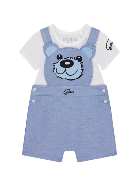  Guess Kids Bear-design Dungarees - Blue 
