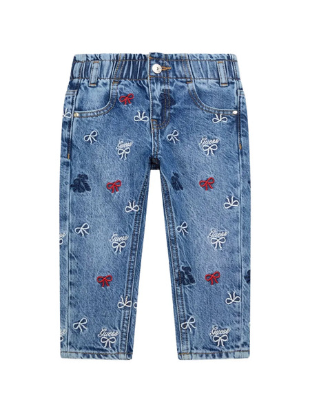  Guess Kids Bow-embroidered Jeans - Blue 