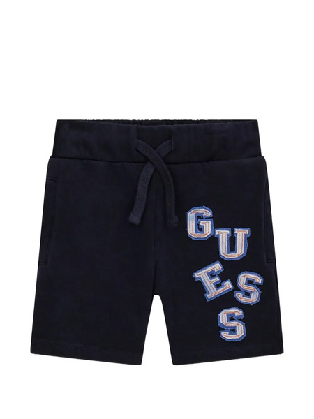  Guess Kids Drawstring Appliqué Shorts - Blue 