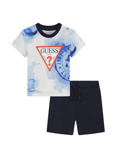  Guess Kids Drawstring-waistband Two-piece Short Set - Blue 