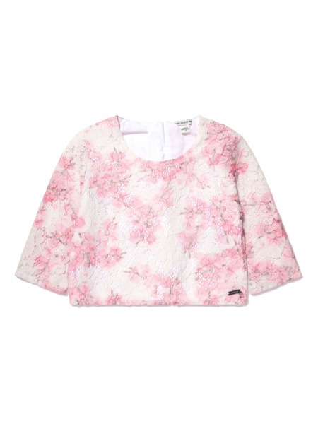  Guess Kids Floral-lace Cropped Top - Pink 