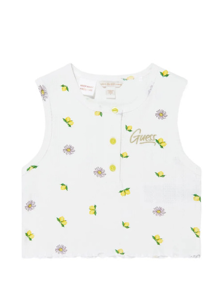  Guess Kids Floral Print Top - White 