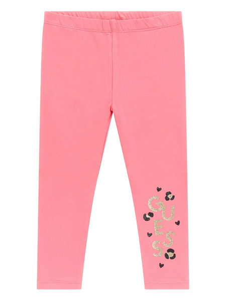  Guess Kids Glitter Logo-print Leggings - Pink 