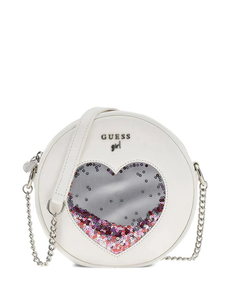  Guess Kids Heart-shape Sequin-embellished Circular Bag - White 