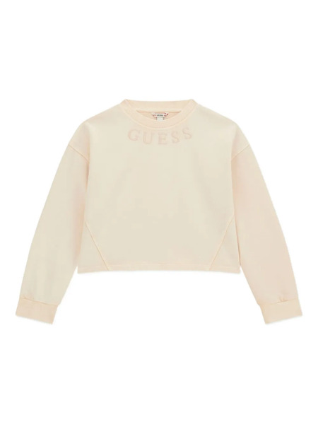  Guess Kids Logo-embroidered Cropped Sweatshirt - Pink 
