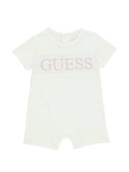  Guess Kids Logo-embroidered Romper - White 