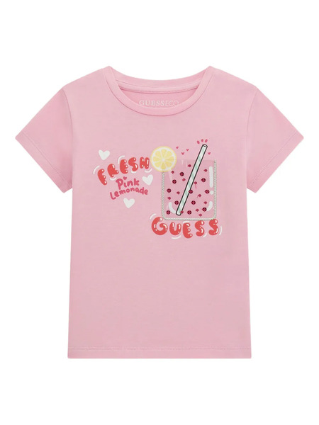  Guess Kids Logo-print T-shirt - Pink 