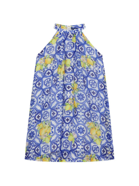  Guess Kids Patterned Halterneck Dress - Blue 