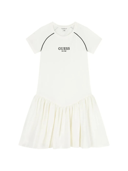  Guess Kids Piped Ruffled Dress - Neutrals 