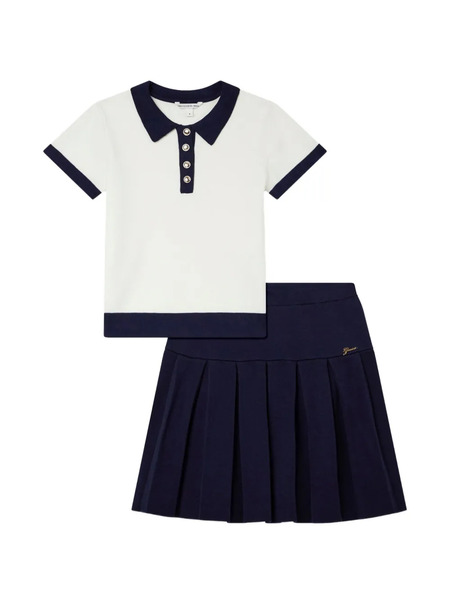  Guess Kids Pleated Skirt Set - Blue 