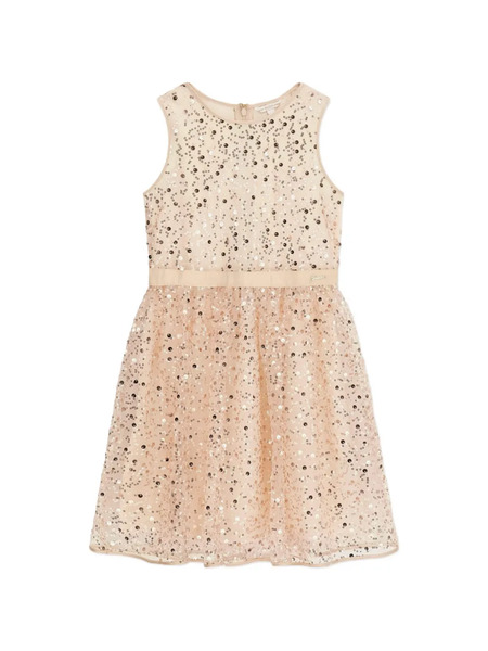  Guess Kids Sequin Belted Dress - Neutrals 