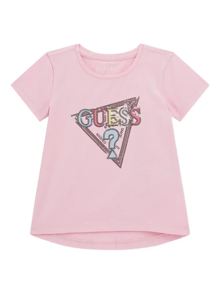  Guess Kids Sequin-embellished Logo T-shirt - Pink 