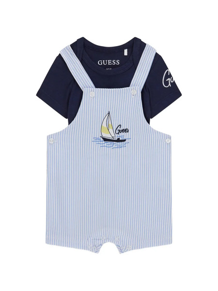  Guess Kids Striped-pattern Babygrow Set - Blue 