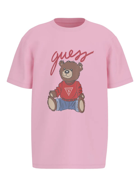  Guess Kids Teddy Bear-print T-shirt - Pink 