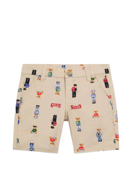  Guess Kids Teddy-motif Shorts - Neutrals 