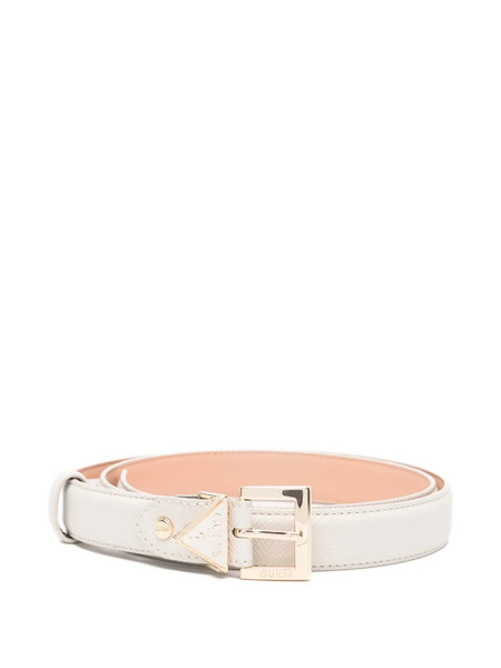  Guess Usa Buckle Triangle-logo Belt - White 