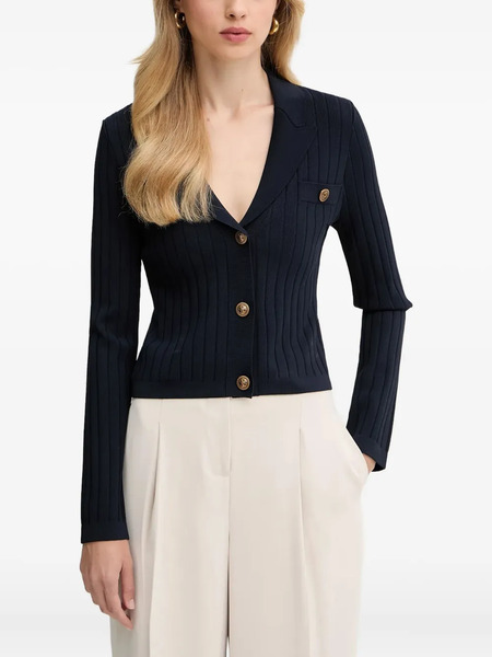  Guess Usa Buttoned Ribbed Cardigan - Blue 
