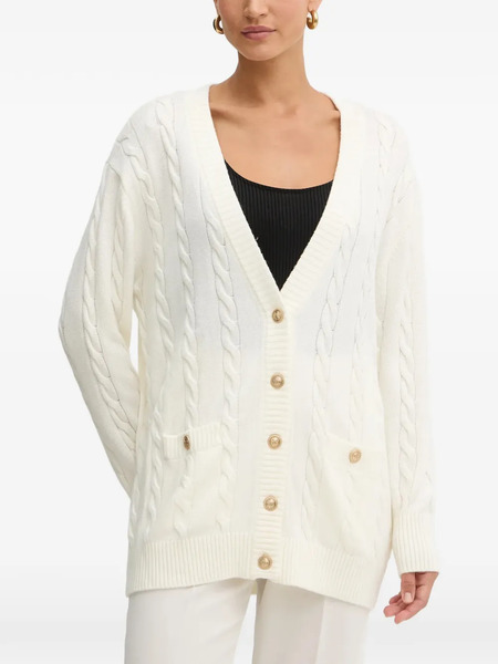  Guess Usa Cable-knit Button Cardigan - White 