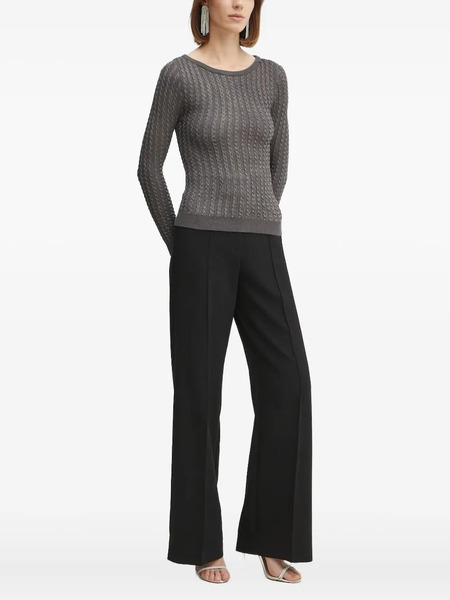  Guess Usa Cable-knit Metallic-threading Sweater - Grey 