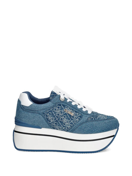  Guess Usa Camrio11 Monogram Platform Sneakers - Blue 