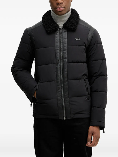  Guess Usa Canvas Puffer Jacket - Black 