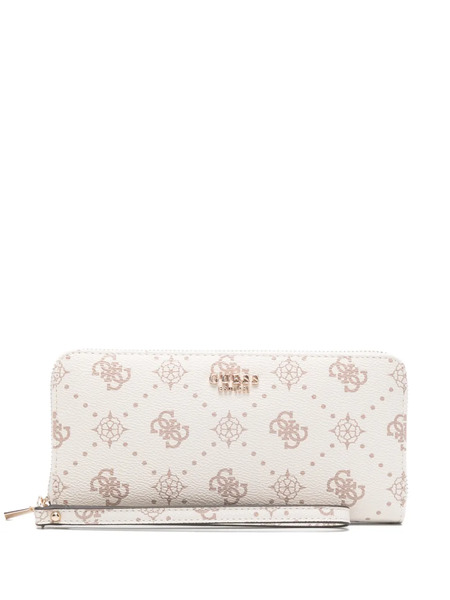  Guess Usa Carrie Monogram Wallet - Neutrals 