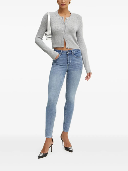  Guess Usa Diamond-pattern Cardigan - Grey 