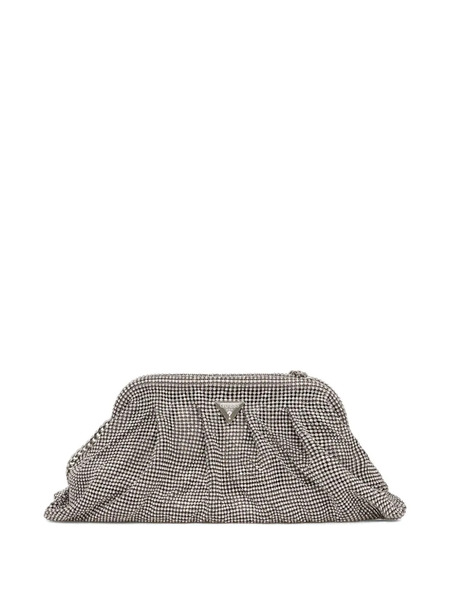  Guess Usa Embellished Chain-strap Clutch Bag - Silver 