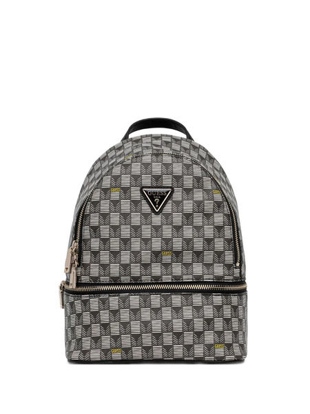  Guess Usa Follie Geometric-pattern Zip Backpack - Grey 