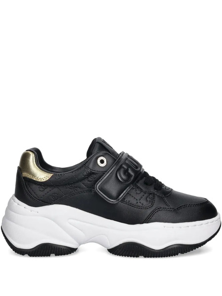  Guess Usa Helinn Debossed Strap Sneakers - Black 
