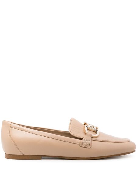  Guess Usa Isaac Leather Loafers - Neutrals 
